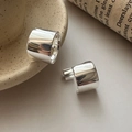 Minimalistische S925 Sterling Silber Creolen in C-Form mit hochglanzpoliertem Finish - 925er Silber / Breite C-Form Einfache Ohrstecker (EH150)