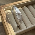 Handcrafted S925 sterling silver open cuff bracelet with vintage bark texture finish - Textured Style (SZQ004) / 925 Silver
