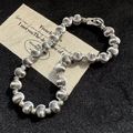 S925 Sterling Silber Perlenarmband mit gebürsteter Spirale und Zirkonia Karabinerverschluss - Spiralstrukturierte Perle Stil (21SL32) / 925er Silber