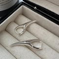 Orecchini a cerchio minimalisti in argento sterling S925 con finitura lucida a specchio - Stile Minimalista Appuntito (EHZ165) / Argento 925