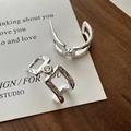 Minimalist S925 sterling silver geometric hollow stud earrings with round sparkling zircon - Geometric Perfume Bottle Style (EHR095) / 925 Silver