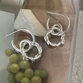 Orecchini a cerchio a nodo intrecciato in argento sterling S925 stile minimal - Argento 925 / Stile Vintage Texture Incrociata (EHZ169)