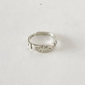 Minimalistische S925 sterling zilveren ring met sterrenprint en retro textuur band - 14# / Vintage Sterrenslag Stijl (JZA121)