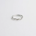 Anillo de plata de ley S925 con diseño de cuerda trenzada y estilo retro minimalista mate - 14# / Estilo Trenzado de Plata Retro (JZA120)