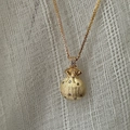 Gold brushed S925 sterling silver lucky bag pendant necklace with sparkling zircons - 925 Silver / Gold Color (XLT112)