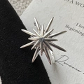 Minimalistischer S925 Sterlingsilber Sternenring mit polierter Oberfläche für Damen - Einstellbar Offen / Sternenstrahl-Stil (JZB148)
