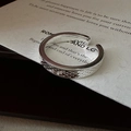 Minimalistischer S925 Sterlingsilber Ring mit Wabenstruktur und verstellbarem Design - Einstellbar Offen / Wabenstruktur Offener Ring (JZB172)