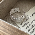 Minimalist S925 sterling silver woven ring with vintage adjustable open design - Adjustable Open / Braided Style (JZB145)