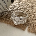 Bague ajustable en argent S925 avec texture tressée vintage et finition mate - Style Texture Tissée (JZE082)