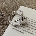Anello aperto in argento sterling S925 con design a nodi multistrato su sfondo vintage artistico - Aperto Regolabile / Stile Nodo Intrecciato Argento (JZD077)