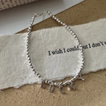 Bracciale a sfere in argento sterling S925 con ciondoli Lucky e finitura lucida - Stile Lettera LUCKY (22SL34) / Argento 925