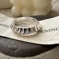 Minimalist S925 sterling silver ring with unique CNC corrugated accordion design texture - Adjustable Open / Pleated Wavy Style (JZA128)