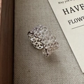 Eleganter S925 Sterlingsilber Ring mit feinem Spitzenmuster im minimalistischen Design - Einstellbar Offen / Spitzen-Hohl-Stil (JZG121)