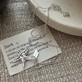 Collar minimalista de estrella de mar de plata S925 con placa Lucky en tarjeta estilo retro - Estilo Estrella de Mar (XL281) / Plata 925