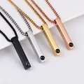 Collana di proiezione personalizzata in acciaio inossidabile con pendente a barra in 4 colori. - Personalizzato