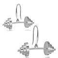 Pendientes de pesas de plata para mujer con diseño creativo de fitness y culturismo - Plateado