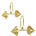 Pendientes colgantes únicos de pesas bañados en oro para amantes del fitness joyería - Oro champán