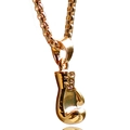 Collar con colgante de guante de boxeo dorado para mujer, joyería de fitness - Oro champán