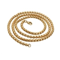 Detail van een gouden roestvrijstalen boxketting met een stevige karabijnsluiting - KC Goud 2.5mm+60cm