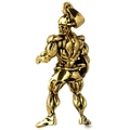 Gold-plated muscular man pendant for gym fitness enthusiasts with detailed back muscles - Bodybuilder Back Profile Style (KC034g) / Antique Gold