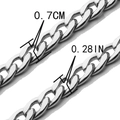 Polished silver 0.7cm wide stainless steel flat curb chain necklace for men - Silver Necklace