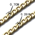 Flat 3.2mm stainless steel NK chain for men with polished 0.7cm wide golden finish - Gold Necklace