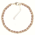 Polished golden O-chain bracelet made of stainless steel with adjustable lobster clasp - Gold Box Chain (Pearl Bracelet Gold)