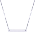 Minimalist silver bar necklace with horizontal stainless steel pendant and O-chain - Silver (30*4)