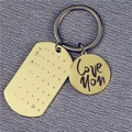 Portachiavi calendario personalizzato in acciaio dorato con data a cuore e ciondolo Love Mom - Oro