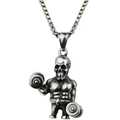 Schedel halter hanger ketting van roestvrij staal met een stevige metalen schakelketting - Wit