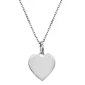 Collar de corazón de acero de titanio plateado pulido con grabado personalizado - Estilo de corazón pulido / Color Acero