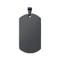 Minimalist matte black stainless steel dog tag necklace pendant with rounded edges - Pendant Only / Black
