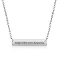 Collana a barra personalizzabile in argento lucido con catena a maglie sottili su bianco - Stile Barra Vuota (Argento) / Argento