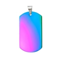 Men's stainless steel dog tag pendant with vibrant rainbow gradient finish and silver clasp - Pendant Only / Colorful