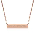 Collana con pendente a barra in acciaio inossidabile oro rosa con incisione personalizzata - Stile Barra Vuota (Oro Rosa) / Oro rosa