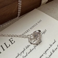Minimalistische S925 Sterling Silber Kette mit klarem Zirkonia Eimer-Anhänger - 925er Silber / Silberner Eimer-Anhänger-Stil (XLU122)