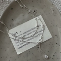 S925 Sterling Silver minimalist chain necklace with faceted beads and zircon pendant - 925 Silver / Silver Round White Zirconia Y-Chain (XL296)