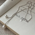 Elegant S925 sterling silver Y-shaped necklace with shell pearl tassels and bead chain - 925 Silver / S925 Pearl Tassel Style (XL258)