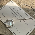 Elegante collana in argento sterling S925 con ciondolo in madreperla tonda e catena a corda - Ciondolo in Madreperla Rotonda (TLW111) / Argento 925