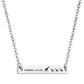Silver stainless steel bar necklace with Mama Giraffe engraving and animal silhouette - Mama Giraffe (nk1004 Silver)
