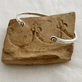 Retro S925 Sterlingsilber Manschettenarmband mit gehämmerter Textur im Vintage-Design - Vintage Nischendesign (SZP065) / 925er Silber
