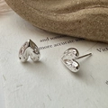 S925 Sterling Silber Herzohrringe mit strukturierter Oberfläche im minimalistischen Stil - Texturierter Herz-Stil (EH234) / 925er Silber