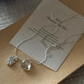 Collana in argento sterling S925 con goccia d'acqua chiara e pendenti a sfera - Stile Goccia d'Acqua Trasparente (A款-23TL15) / Argento 925
