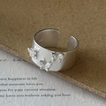 Anillo mariposa de plata 925 con acabado mate y banda abierta ajustable - Abierto Ajustable / Estilo Mariposa Mate (JZA143)