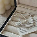 Pendientes cuadrados minimalistas de plata con diseño geométrico pulido en terciopelo - Talla única / Hebilla Cuadrada (EHY124)