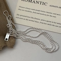 Collana minimalista in argento sterling S925 con catena a sfere e chiusura a moschettone - Catena a Sfere d'Argento (XL253) / Argento 925