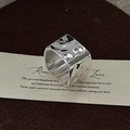 Minimalistischer S925 Sterling Silber Ring mit gehämmerter Metallstruktur und Textur - Einstellbar Offen / Unregelmäßiger Gehämmerter Breiter Stil (JZC081)