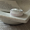 Minimalistischer S925 Sterlingsilber Ring mit gebürsteter Textur und modernem Design - Einstellbar Offen / Gebürstetes Silber (JZA136)