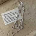 Minimalist S925 sterling silver D-link chain necklace with OT toggle clasp for women - 925 Silver / Silver (XL161)