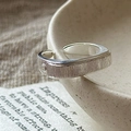 Adjustable S925 sterling silver open ring with unique vertical brushed texture - Adjustable Open / Brushed Silver Style(JZA138)